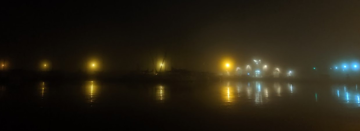 Cobourg Marina in the fog