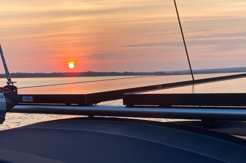 Sailboat Solar Panels Sunset